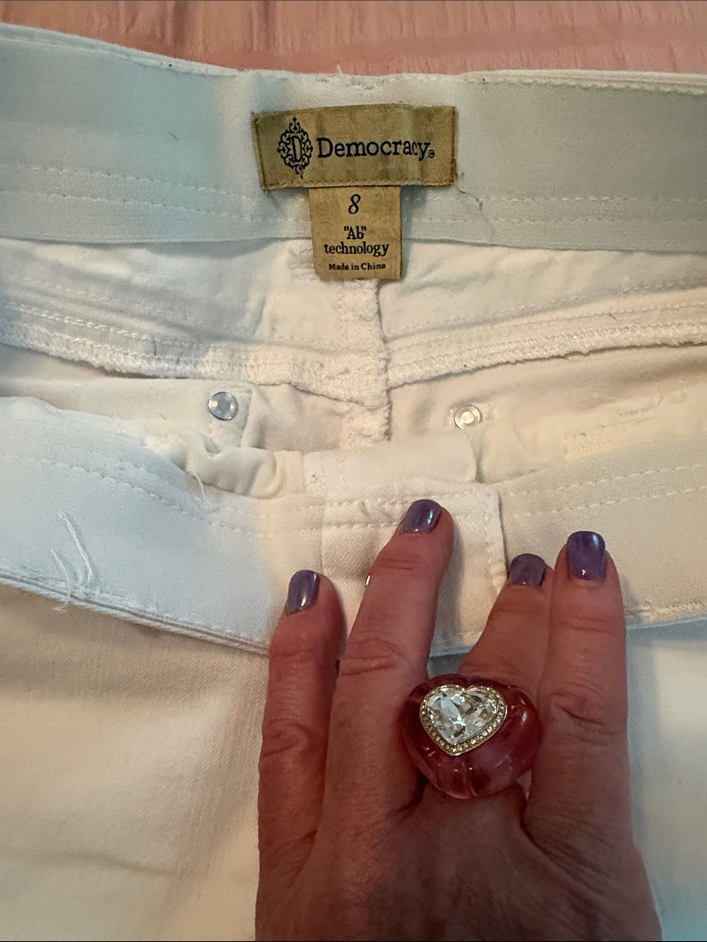 Democracy White Straight-Leg Pants